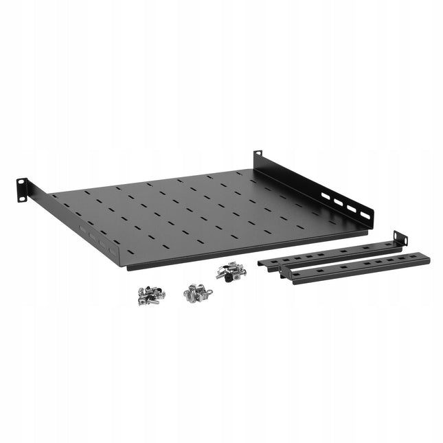 Półka regulowana do szafy RACK 19'' 1U 450 mm czarna Euro-Box